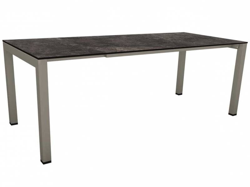 Stern Ausziehtisch 160/210x90 cm Aluminium graphit mit Tischplatte Silverstar Dark Marble