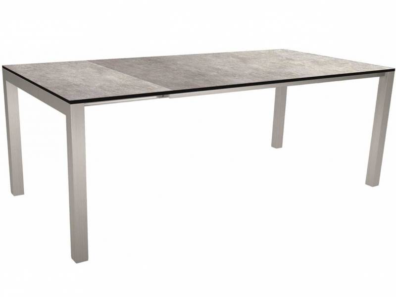 Stern Ausziehtisch 160/210x90 cm Edelstahl mit Tischplatte Silverstar Metallic grau