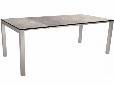 Stern Ausziehtisch 160/210x90 cm Edelstahl mit Tischplatte Silverstar Metallic grau