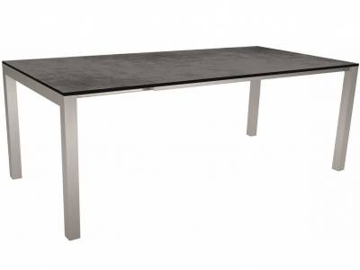 Stern Ausziehtisch 160/210x90 cm Edelstahl mit Tischplatte Silverstar Zement