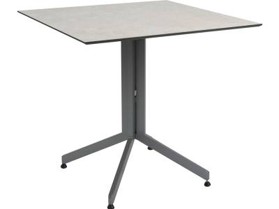 Stern Bistrotisch: Alu Tischgestell Faro 80 cm graphit + freiwählbare Tischplatte