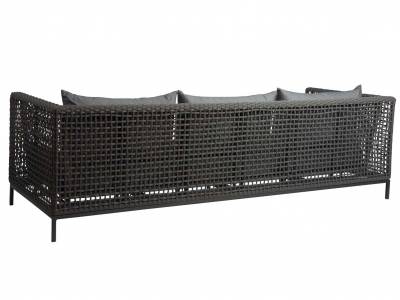 Stern Corda 3-Sitzer Sofa Ropegeflecht Platin, Gestell Aluminium anthrazit