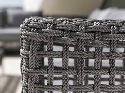 Stern Corda 3-Sitzer Sofa Ropegeflecht Platin, Gestell Aluminium anthrazit