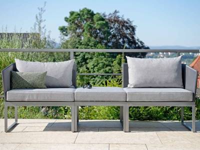 Stern DONNA City-Lounge, Aluminium graphit mit Bezug silbergrau