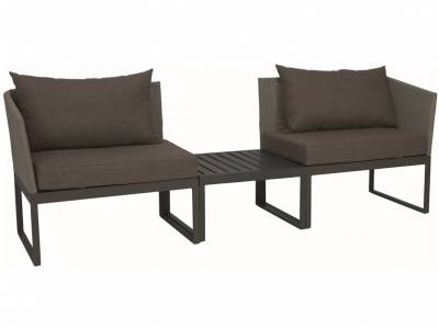 Stern DONNA City-Lounge Aluminium taupe mit Bezug kieselgrau