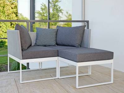 Stern DONNA City-Lounge Aluminium weiß mit Bezug silber