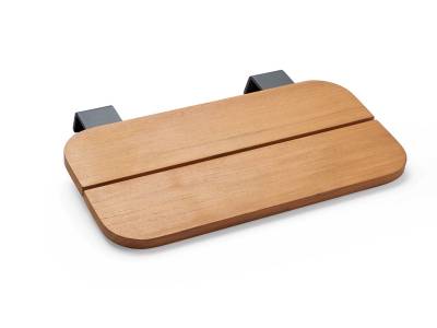 Stern Enya Anstecktisch klein , 29x41 cm Edelstahl anthrazit, Tischplatte Teak