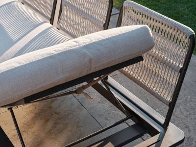 Stern Enya Lounge/Liege, Aluminium anthrazit matt, Kordel Stone