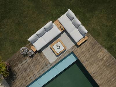 Stern Enya Lounge/Liege, Aluminium greige, Kordel greige