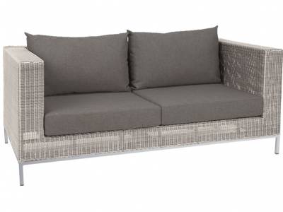 Stern FONTANA 2-Sitzer Sofa, Vintage weiß inkl. Untergestell in Aluminium weiß