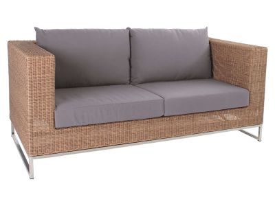 Stern FONTANA 2-Sitzer Sofa, zimt inkl. Untergestell in Edelstahl