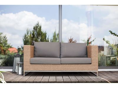 Stern FONTANA 2-Sitzer Sofa, zimt inkl. Untergestell in Edelstahl