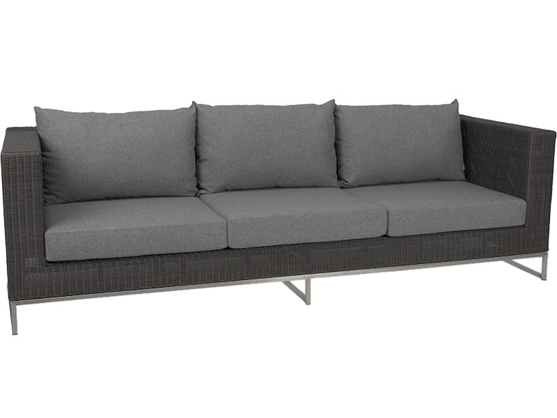 Stern FONTANA 3-Sitzer Sofa, basaltgrau inkl. Untergestell in Edelstahl