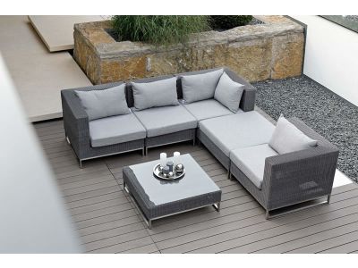 Stern FONTANA 3-Sitzer Sofa, basaltgrau inkl. Untergestell in Edelstahl