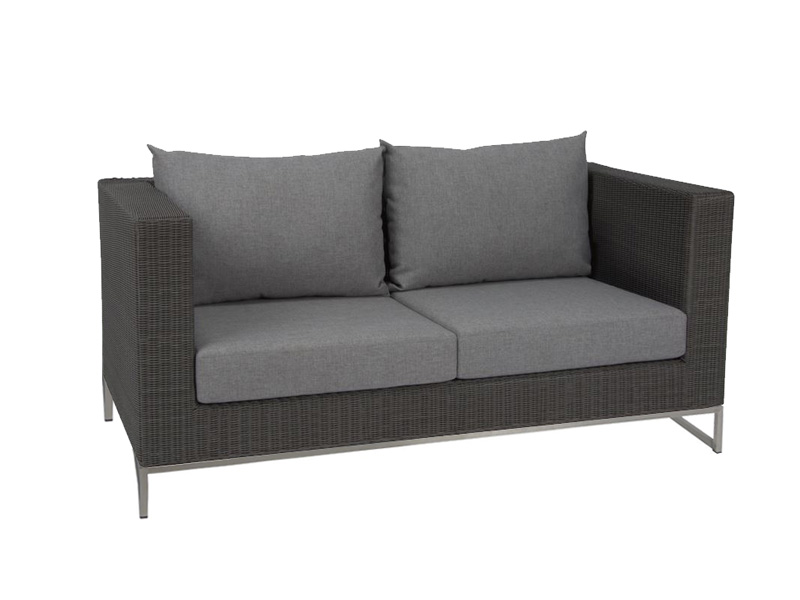 Stern Fontana Dining 2-Sitzer Sofa, basaltgrau inkl. Untergestell in Edelstahl