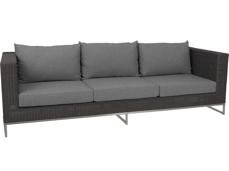 Stern Fontana Dining 3-Sitzer Sofa, basaltgrau inkl. Untergestell in Edelstahl