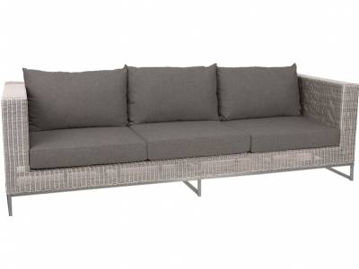 Stern Fontana Dining 3-Sitzer Sofa, Vintage weiß inkl. Untergestell in Aluminium weiß