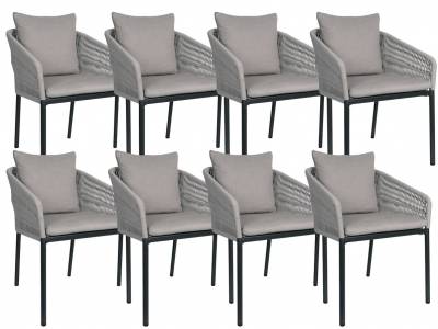 Stern Jella Stapelsessel, Gestell Aluminium anthrazit, 8er-Set Ausstellungsstücke