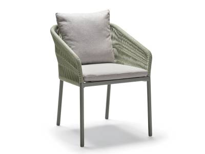 Stern Jella Stapelsessel, Gestell Aluminium Pistazie, Kordel Pistazie