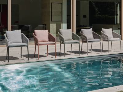 Stern Jella Stapelsessel, Gestell Aluminium Terra, Kordel Terra