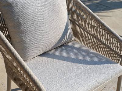 Stern Jella Stapelsessel, Gestell Aluminium warmgrau, Kordel warmgrau