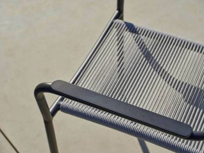 Stern Joris Stapelsessel, Gestell Aluminium Anthrazit matt, Kordel Stone