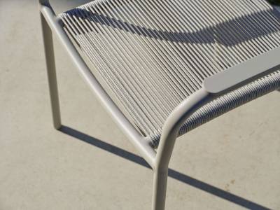 Stern Joris Stapelsessel, Gestell Aluminium greige, Kordel greige