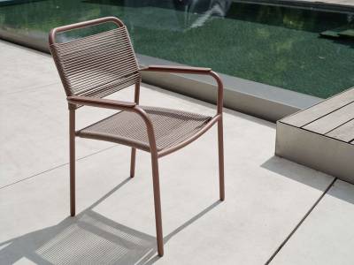 Stern Joris Stapelsessel, Gestell Aluminium Terra, Kordel Terra