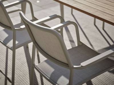 Stern Joris Stapelsessel, Gestell Aluminium warmgrau, Kordel warmgrau