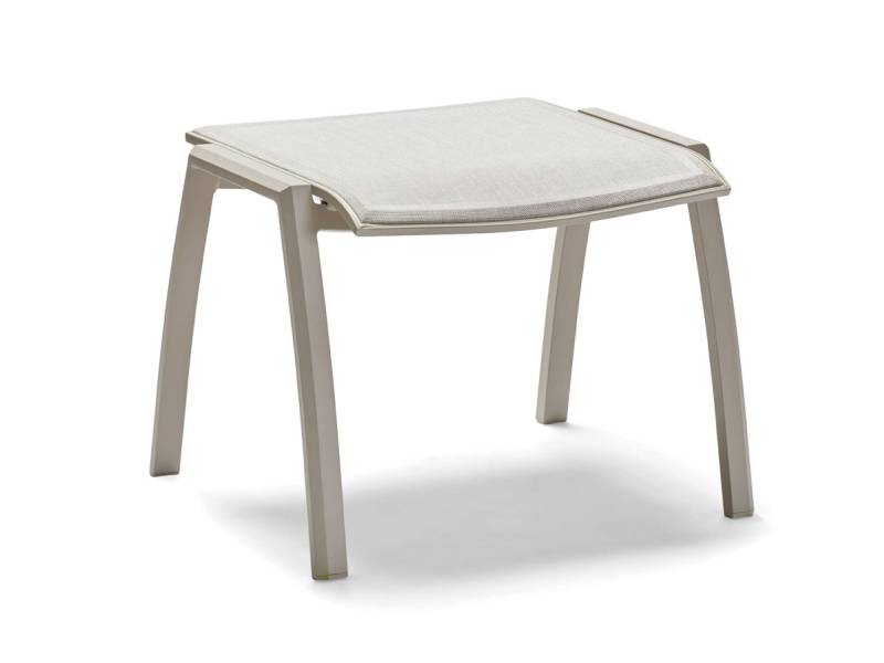 Stern Kari Hocker Alu greige mit Bezug Textilen sesam