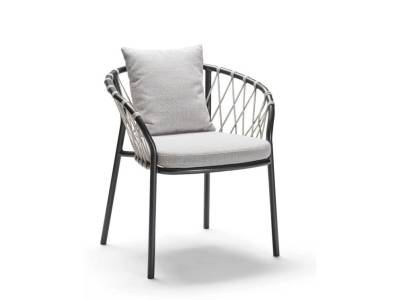 Stern KLEA Dining Sessel, Aluminium anthrazit matt, Kordel Stone