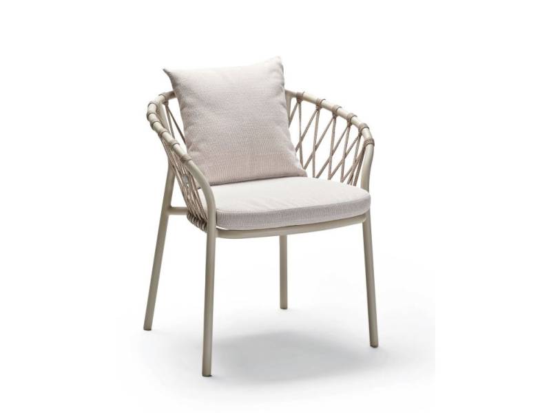 Stern KLEA Dining Sessel, Aluminium greige, Kordel greige