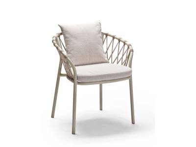 Stern KLEA Dining Sessel, Aluminium greige, Kordel greige