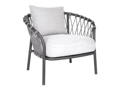 Stern KLEA Lounge Sessel, Aluminium anthrazit matt, Kordel Stone