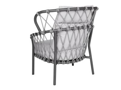 Stern KLEA Pfauensessel, Aluminium anthrazit matt, Kordel Stone