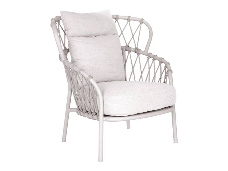 Stern KLEA Pfauensessel, Aluminium greige, Kordel greige