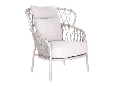 Stern KLEA Pfauensessel, Aluminium greige, Kordel greige