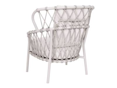 Stern KLEA Pfauensessel, Aluminium greige, Kordel greige