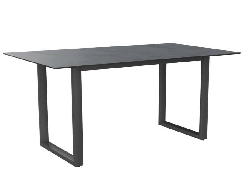 Stern Kufentischsystem: Aluminium Tischgestell 160 x 90 cm, graphit+ freiwählbare Tischplatte