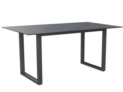 Stern Kufentischsystem: Aluminium Tischgestell 160 x 90 cm, graphit+ freiwählbare Tischplatte