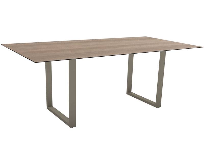 Stern Kufentischsystem: Aluminium Tischgestell 160 x 90 cm, greige+ freiwählbare Tischplatte