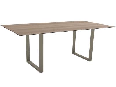 Stern Kufentischsystem: Aluminium Tischgestell 160 x 90 cm, greige+ freiwählbare Tischplatte