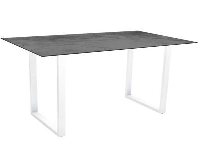 Stern Kufentischsystem: Aluminium Tischgestell 160 x 90 cm, weiß + freiwählbare Tischplatte