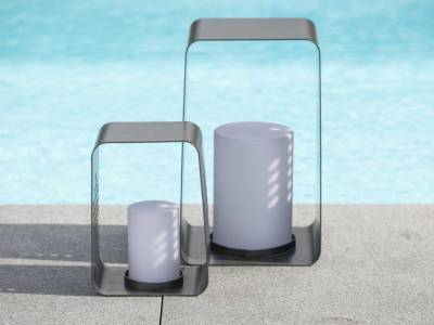 Stern Leuchte 26x28x45 cm Aluminium anthrazit mit LED-Einsatz
