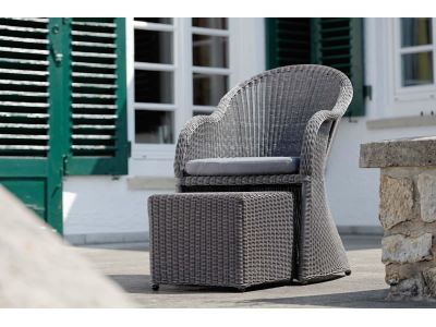 Stern MINEO Sessel mit Hocker, basaltgrau