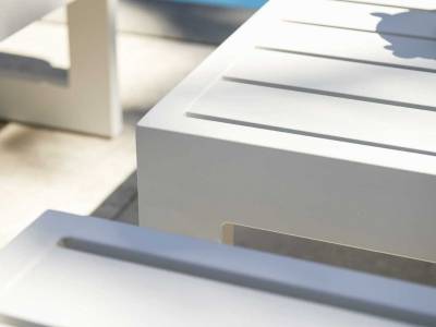 Stern New Holly Dining Aluminium Beistelltisch/Hocker 72x72x38 cm, weiß weiß