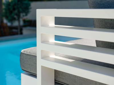 Stern New Holly Dining-Bank/Liege Aluminium weiß