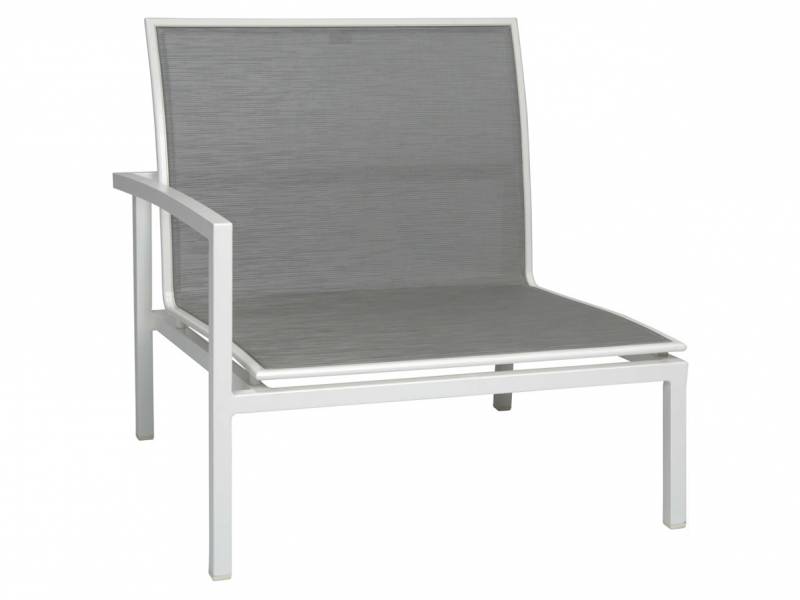 Stern Skelby Lounge-Seitenelement weiß mit Textilenbezug silber
