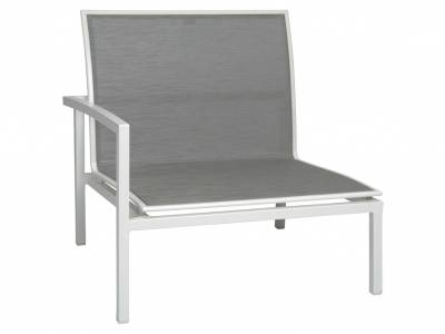 Stern Skelby Lounge-Seitenelement weiß mit Textilenbezug silber