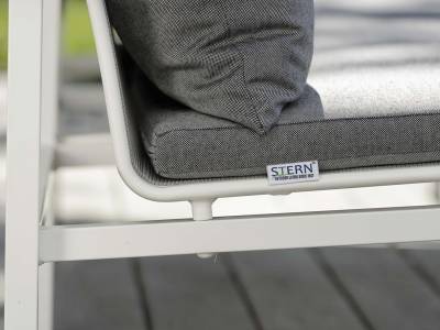 Stern Skelby Lounge-Seitenelement weiß mit Textilenbezug silber
